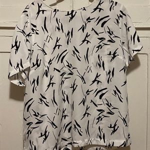 Black and white blouse